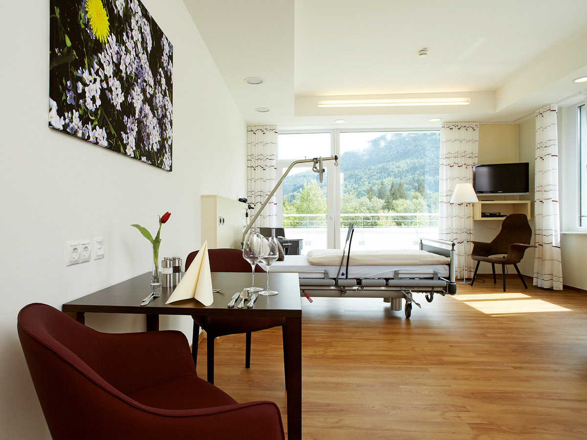 Zimmer der Klinik Immenstadt als Wahlleistungen des Klinikverbund Allgäu
